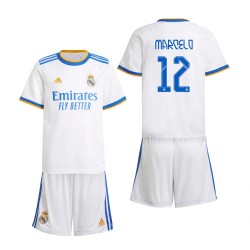 Camisola Real Madrid Marcelo 12 Criança Equipamento Primeiro 2021-2022 Manga Curta